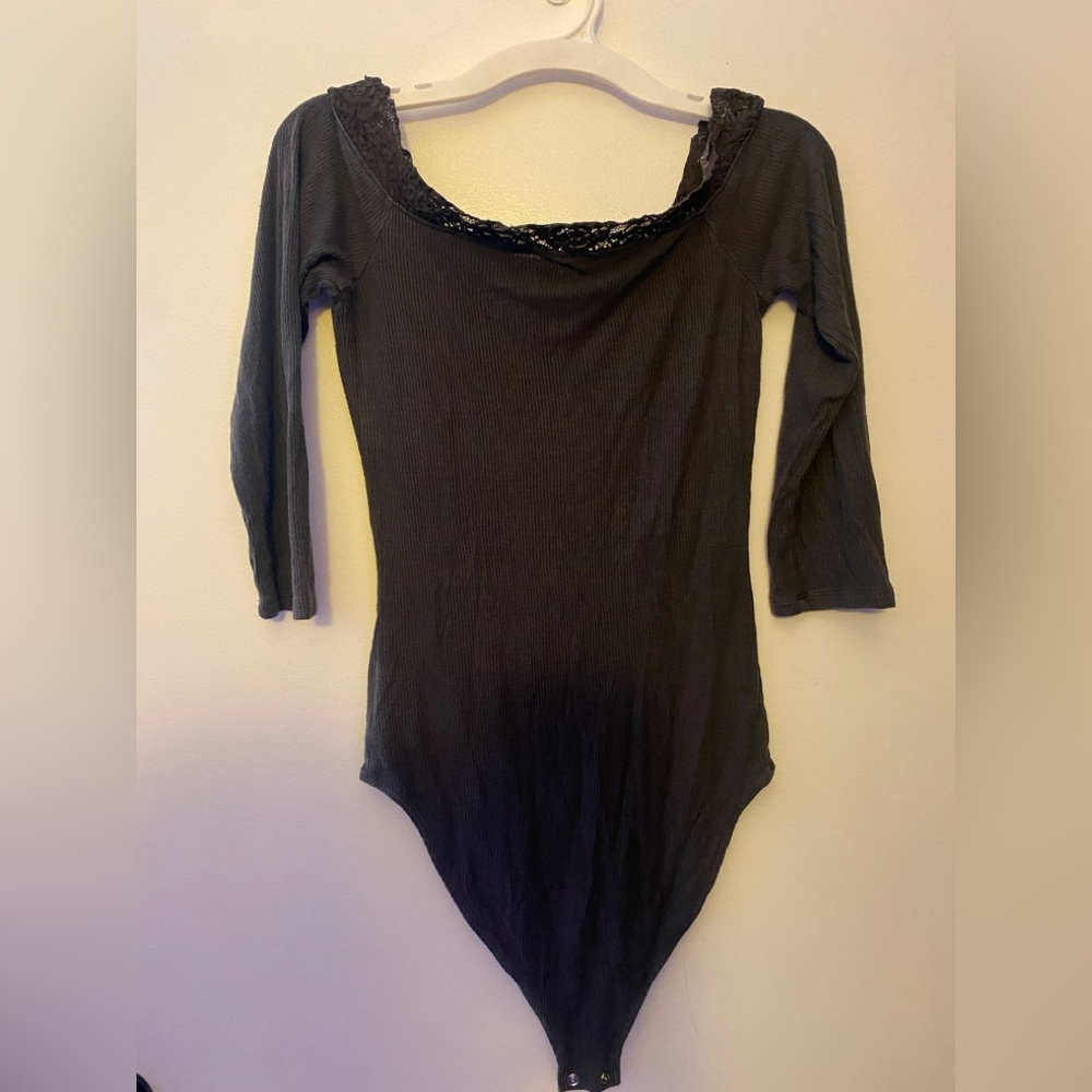 American Eagle Outfitters Black Lace Bodysuit